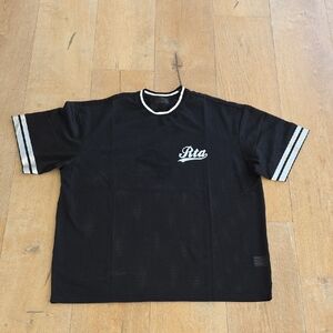 RtA Black Mesh Jersey with Silver Foil and White Accents XXL